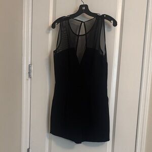 BCBGeneration Black Mesh Yoke Romper